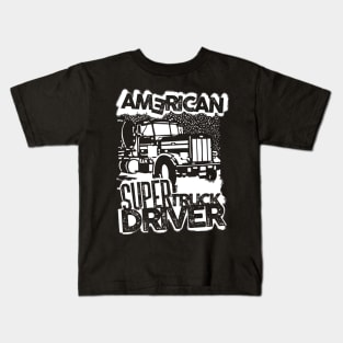 Truck Driver, Super truck driver, Kids T-Shirt